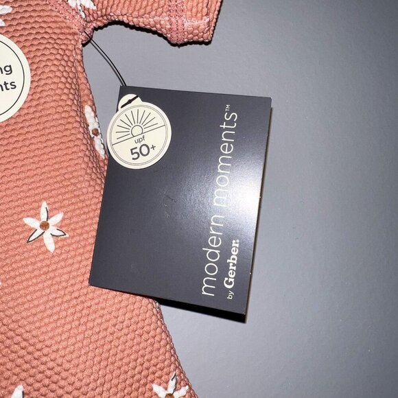 NWT Modern Moments by Gerber Baby Rash Guard Swimsuit Pink Floral Size 6-9M - Picture 8 of 8